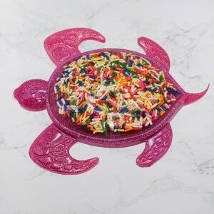 Pink Glitter Graffiti Turtle #1777